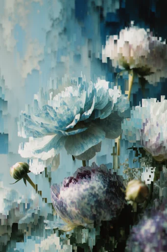 Ethereal Glitch Melancholy style reference image — surreal fragmentation