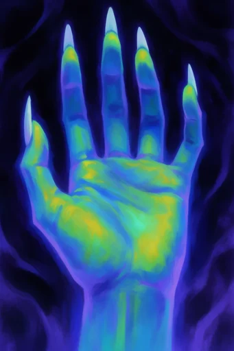 Luminous Spectral Noir style reference image — chiaroscuro lighting