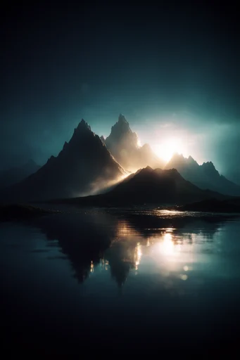 Luminous Nocturnal Silhouette style reference image — cinematic backlighting