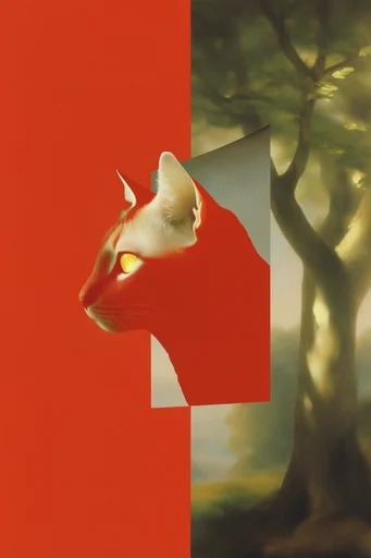 Constructivist Surrealist Collage style reference image — minimalist editorial design