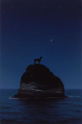 Nocturnal Bioluminescent Minimalism style reference image — high-contrast chiaroscuro
