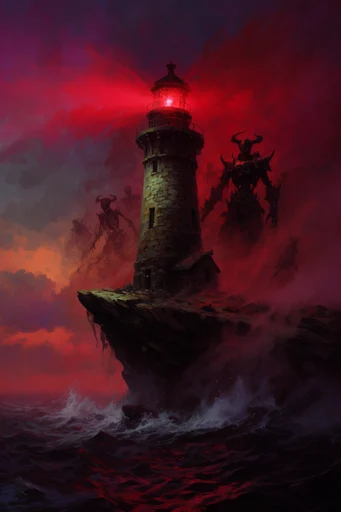 Infernal Gothic Impasto style reference image — ominous atmosphere