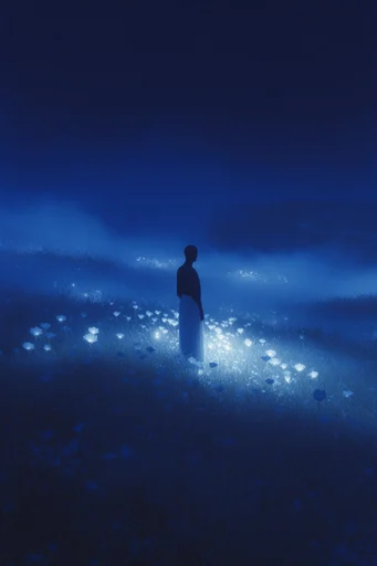 Ethereal Nocturnal Solitude style reference image — atmospheric film grain