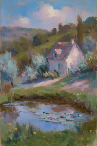 Ethereal Impressionist Pastoral style reference image — textured brushstrokes