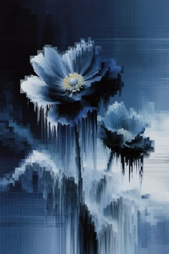 Corrupted Digital Gothic style reference image — data corruption