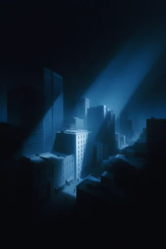 Ethereal Nocturnal Solitude style reference image — monochromatic deep blue