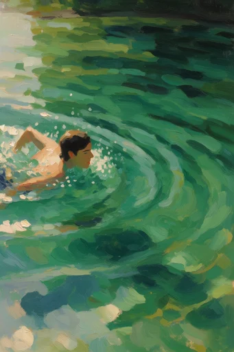 Luminous Impasto Waters moodboard — generate AI images in this style