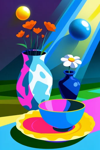 Dynamic Electric Vectorism style reference image — bold saturated color palette
