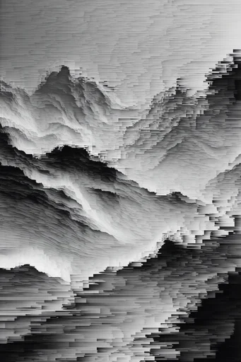 Monochrome Glitch Abstraction style reference image — monochrome glitch art