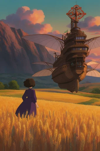 Nostalgic Hand-Drawn Anime style reference image — Studio Ghibli aesthetic