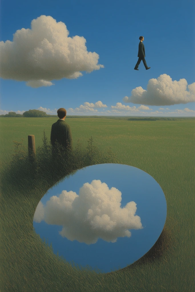 Oneiric Geometric Surrealism style AI image example 2