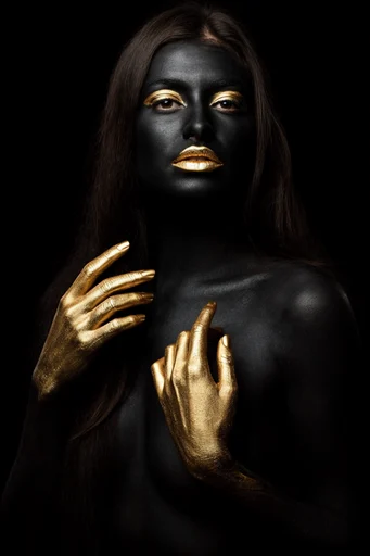 Gilded Obsidian Chiaroscuro style AI image example 2