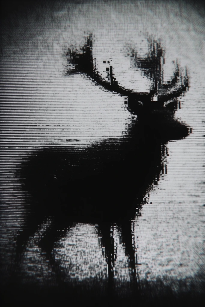 Corrupted Analog Noir style AI image example 3
