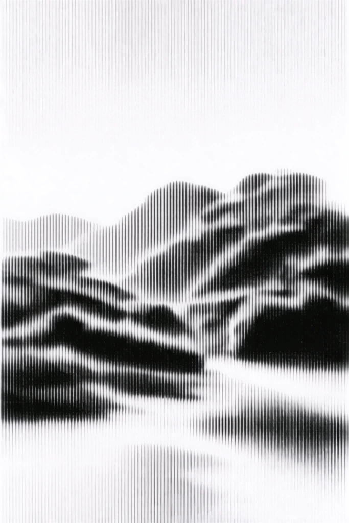Monochrome Graphic Grids style AI image example 2