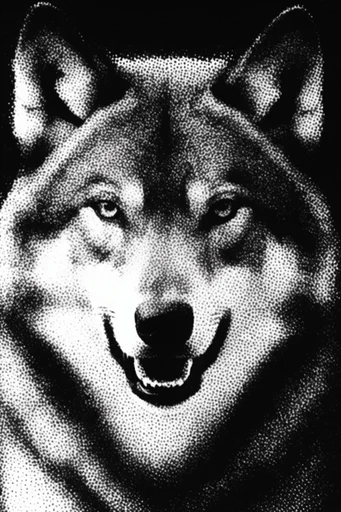 Gritty Halftone Noir style AI image example 3