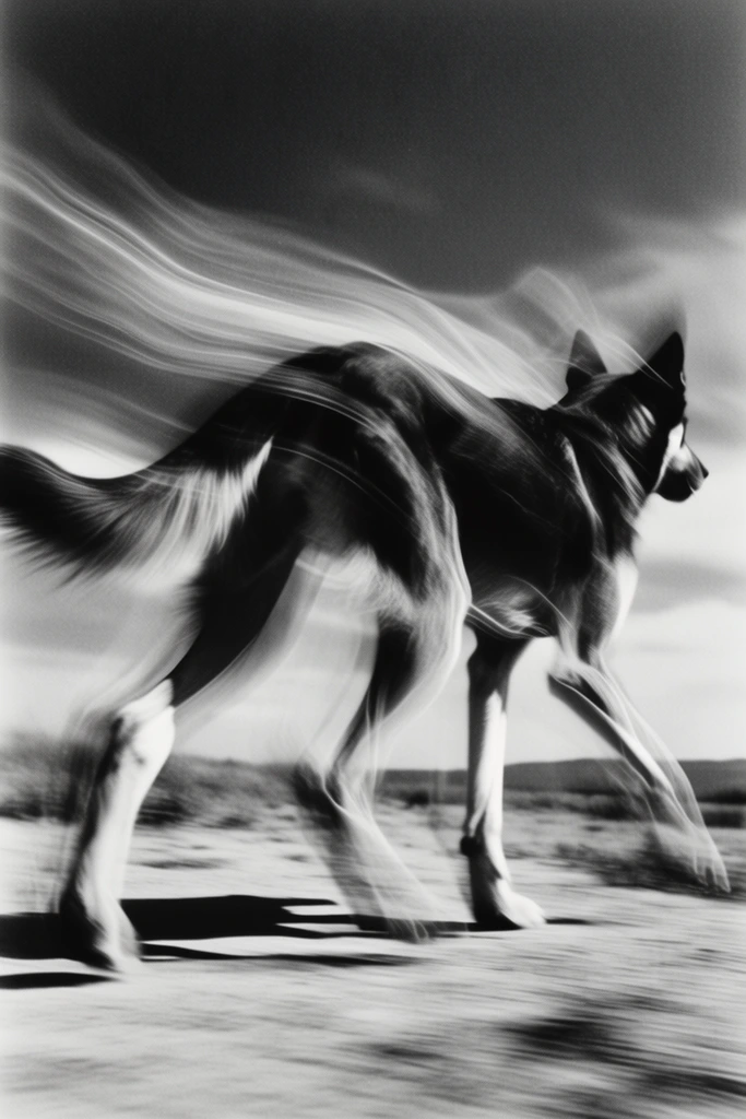 Spectral Kinetic Monochrome style AI image example 3