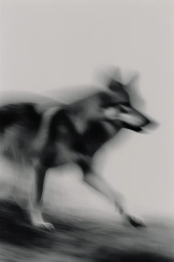 Ethereal Kinetic Motion style reference image — desaturated monochromatic palette