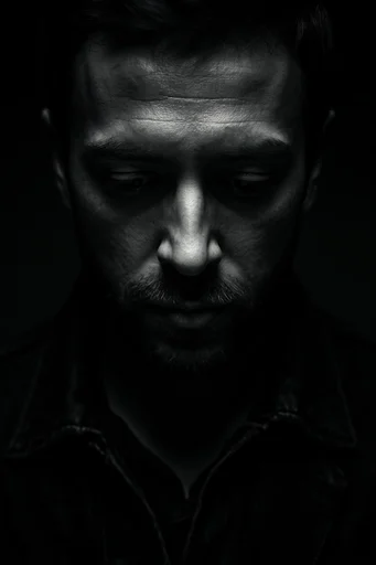 Monochromatic Gothic Chiaroscuro style reference image — high-contrast monochromatic