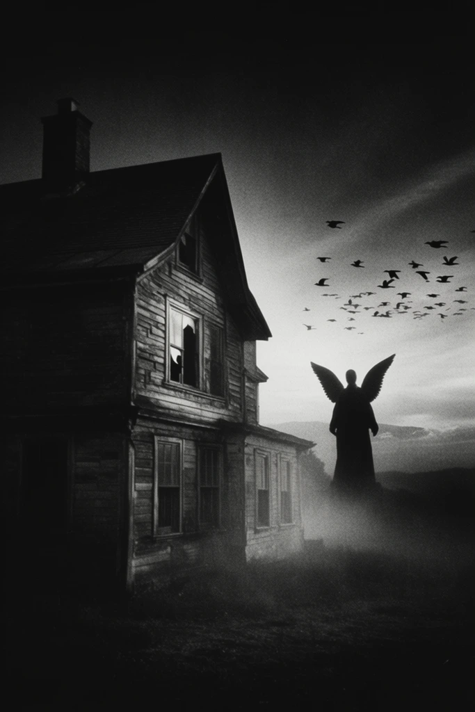 Atmospheric Monochromatic Noir style AI image example 2