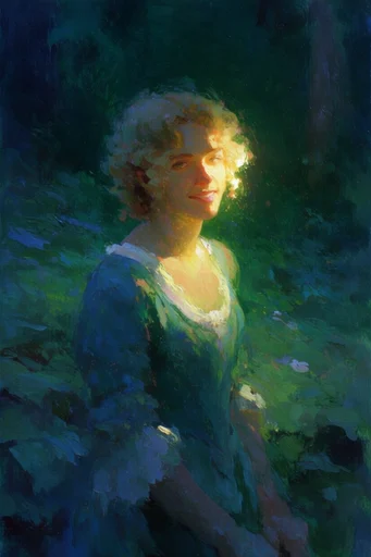 Luminous Nocturnal Impasto style reference image — heavy palette knife texture