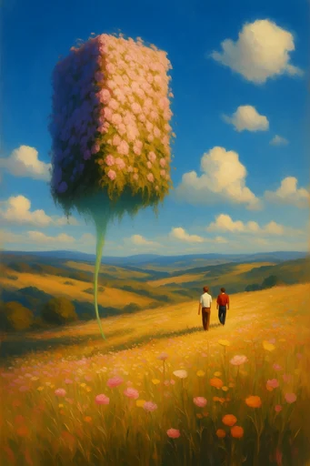 Surrealist Horizon Landscapes style reference image — soft directional lighting