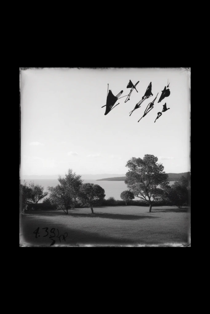 Stark Monochrome Surrealism style AI image example 2