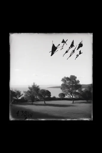Stark Monochrome Surrealism style AI image example 2
