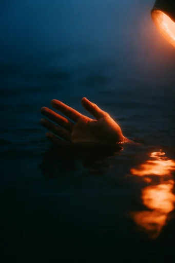 Nocturnal Amber Chiaroscuro style reference image — amber and teal contrast