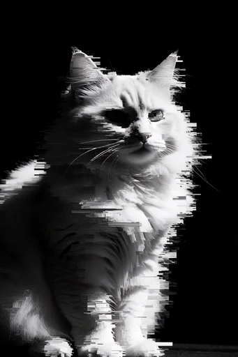 Monochrome Glitch Noir style reference image — digital decay