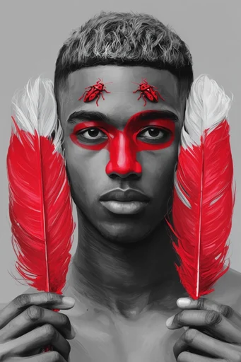 Chromatic Surrealist Portraits style reference image — intricate line work