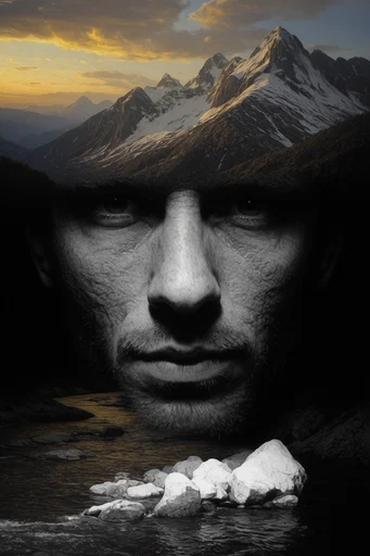 Cinematic Chiaroscuro Noir style reference image — low-key black and white