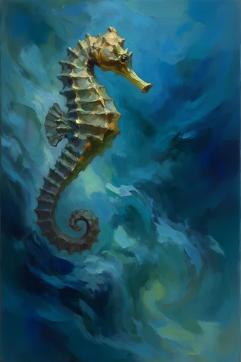 Nocturnal Impasto Abyss style reference image — deep teal and prussian blue palette