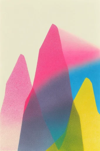 Tactile Neon Printcraft style reference image — risograph print style