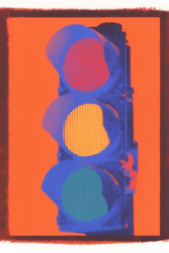 Psychedelic Halftone Pop style reference image — halftone dot pattern
