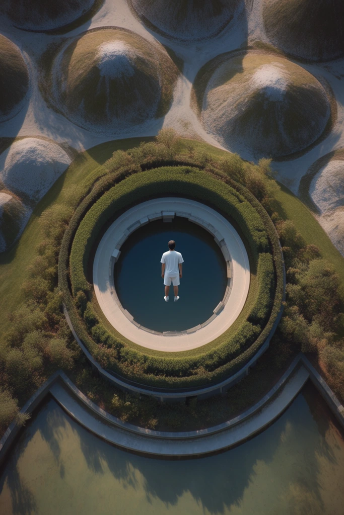 Surreal Geometric Minimalism style AI image example 1