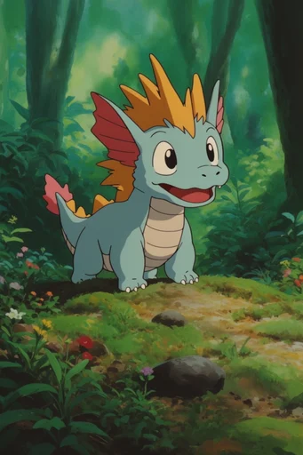 Nostalgic Forest Anime style reference image — soft dappled lighting