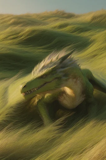 Sculptural Verdant Landscapes style reference image — undulating grassy textures