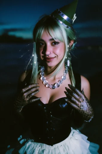 Nocturnal Glitch Glamour style reference image — starburst lens flare