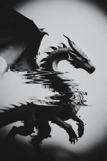Monochrome Kinetic Glitch style reference image — motion blur