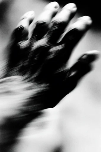 Kinetic Spectral Noir style reference image — heavy film grain