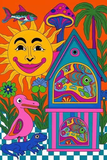 Psychedelic Neoclassical Pop style AI image example 4