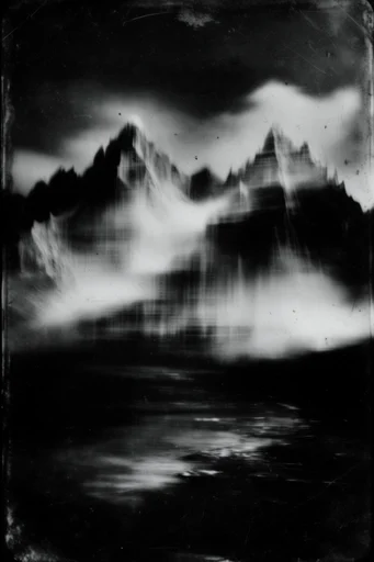Spectral Noir Distortion style reference image — high-contrast black and white