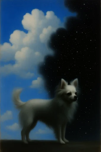 Celestial Surrealist Vision style reference image — baroque cumulus clouds