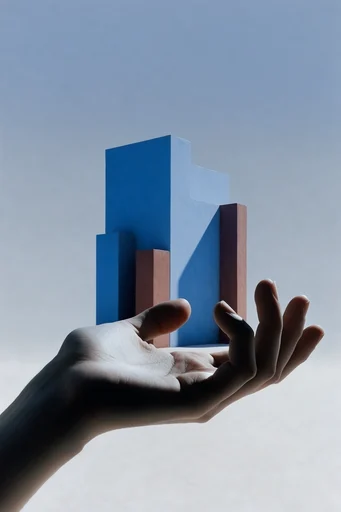 Monolithic Arid Surrealism style reference image — sharp architectural shadows