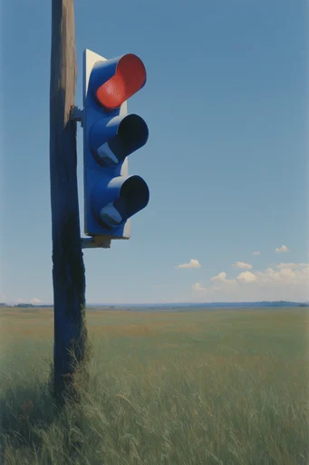 Surreal Pastoral Minimalism style reference image — golden hour landscape