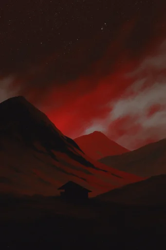Crimson Noir Gothic style reference image — deep crimson and black palette