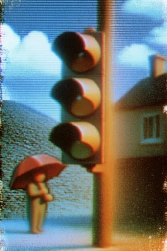 Analog Glitch Nostalgia style reference image — vintage film grain