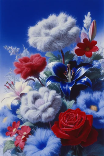 Tactile Retro Surrealism style reference image — furry texture