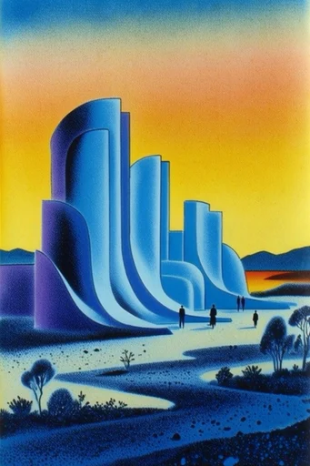Surreal Airbrush Dreamscape style AI image example 2