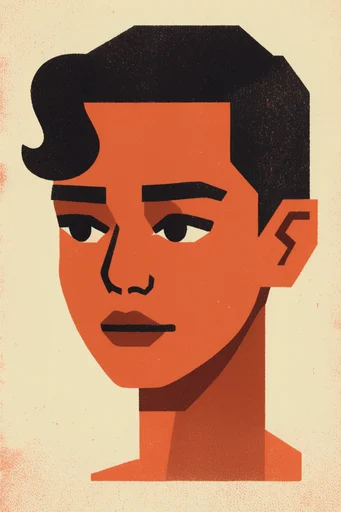 Modern Terracotta Noir style reference image — distressed ink grain